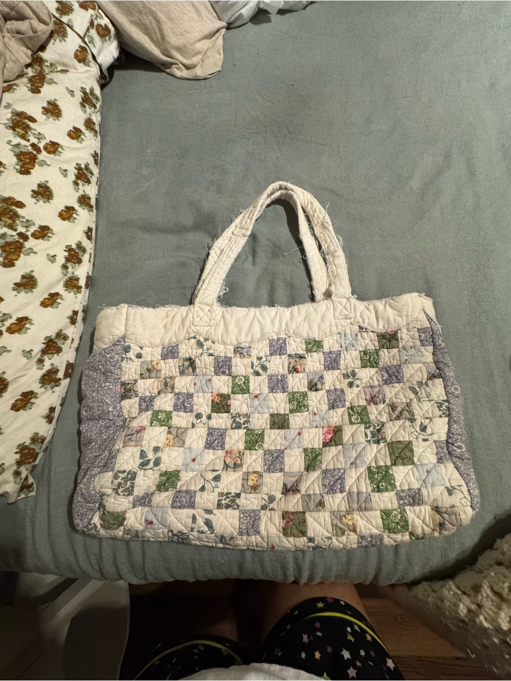Handmade Quilted Patchwork Tote Bag